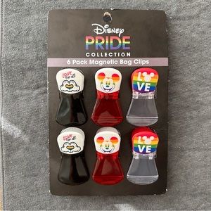 Disney Mickey Mouse Pride Collection Six Pack Magnetic Bag Clips BRAND NEW!